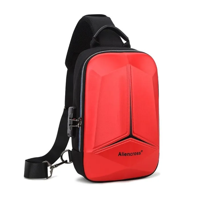 Diebstahlsichere Umhängetasche mit USB-Anschluss - Umhängetasche - Brusttasche aus PVC