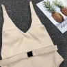 Sexy einteiliger gerippter Badeanzug - brasilianischer Monokini - mit Gürtel