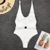 Sexy einteiliger gerippter Badeanzug - brasilianischer Monokini - mit Gürtel