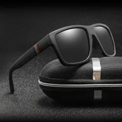 Quadratische Vintage-Sonnenbrille - polarisiert - Unisex