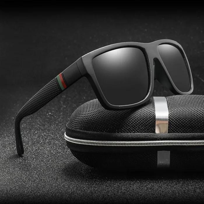 Quadratische Vintage-Sonnenbrille - polarisiert - Unisex