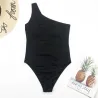 Sexy ribbed one piece swimsuit - off shoulder - cut-out designBeachwear