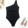 Sexy ribbed one piece swimsuit - off shoulder - cut-out designBeachwear