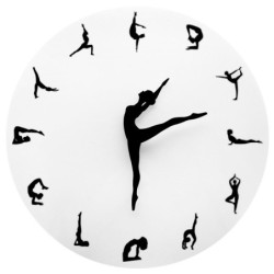 Modische Wanduhr - tanzende Ballerina - Ballettstellungen