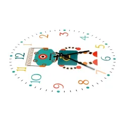 Stylish kids wall clock - quartz - retro robot designClocks