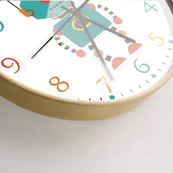 Stylish kids wall clock - quartz - retro robot designClocks