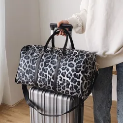 Modische Reisetasche - großes Fassungsvermögen - Leopardenmuster
