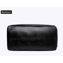 Fashionable travel / sport leather bag - with shoe compartment - large capacityBags