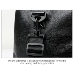 Fashionable travel / sport leather bag - with shoe compartment - large capacityBags