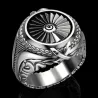 Vintage Silberring - Siegelring - Punk-Stil - Metallturbine - Sterling Silber 925