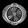 Vintage Silberring - Siegelring - Punk-Stil - Metallturbine - Sterling Silber 925
