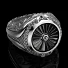 Vintage Silberring - Siegelring - Punk-Stil - Metallturbine - Sterling Silber 925