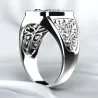 Vintage geprägter Ring - Siegelring - Skorpion-Design - 925 Sterling Silber
