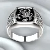 Vintage geprägter Ring - Siegelring - Skorpion-Design - 925 Sterling Silber