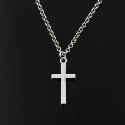 Klassische Silberkette mit Kreuz - Unisex