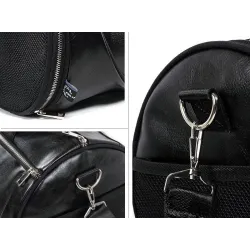 Stylish travel / sport shoulder bag - with shoe storage - large capacity - leatherBags