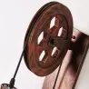Retro Flaschenzug Wandleuchte - Holzlampe