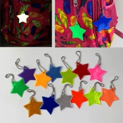 Reflective keychain - kids safety - star shaped - 10 piecesKeyrings