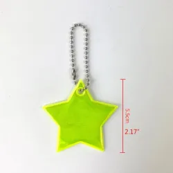 Reflective keychain - kids safety - star shaped - 10 piecesKeyrings