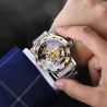 WINNER - luxurious watch - mechanical - luminous - with diamonds - transparent skeleton design - with boxWatches