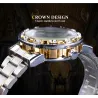 WINNER - luxuriöse Uhr - mechanisch - leuchtend - mit Diamanten - transparentes Skelettdesign - mit Schatulle