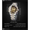 WINNER - luxurious watch - mechanical - luminous - with diamonds - transparent skeleton design - with boxWatches