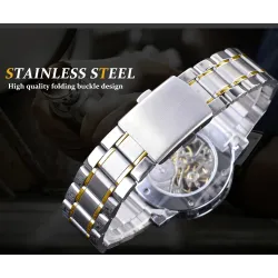 WINNER - luxurious watch - mechanical - luminous - with diamonds - transparent skeleton design - with boxWatches