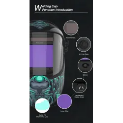 Auto-darkening welding helmet - solar - automatic Li-battery - true color - 4 sensorsHelmets