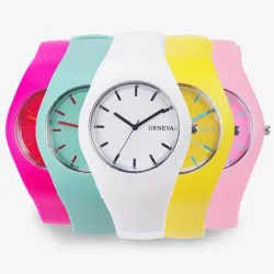 GENEVA – bunte Silikonuhr – Quarz – ultradünn – Unisex