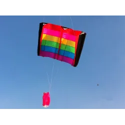 Beach Rainbow Kite - mit Griff / Einzelleine