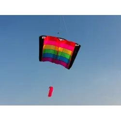 Beach Rainbow Kite - mit Griff / Einzelleine