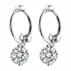 Creolen mit Zirkonia - 925er Sterlingsilber