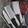Küchenmesser-Set – Schälmesser – Hackmesser – Schere – Messerschärfer – mit Ständer – Edelstahl