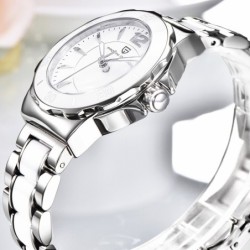 PAGANI DESIGN - luxurious women's watch - diamonds - ceramic bracelet - waterproofWatches