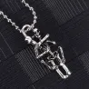 Stainless steel necklace - double skeleton pendant - unisexNecklaces