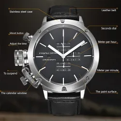 PAGANI DESIGN – sportliche Herrenuhr – Quarz – wasserdicht – Lederarmband