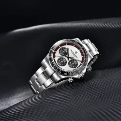 PAGANI DESIGN – Quarzuhr für Herren – Chronograph – Keramiklünette – wasserdicht – Edelstahl
