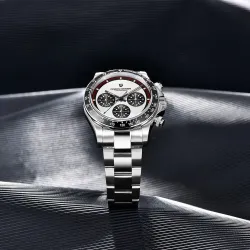 PAGANI DESIGN – Quarzuhr für Herren – Chronograph – Keramiklünette – wasserdicht – Edelstahl