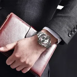 PAGANI DESIGN - mens Quartz watch - chronograph - ceramic bezel - waterproof - stainless steelWatches