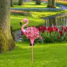 Solarleuchte für den Garten - Metalllampe - wasserdicht - rosa Flamingo