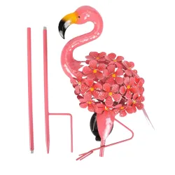 Solarleuchte für den Garten - Metalllampe - wasserdicht - rosa Flamingo