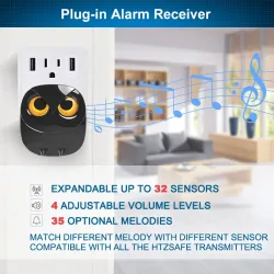 Drahtloser Alarm – Plug-in-Alarmempfänger – Bewegungssensor – Haussicherheit