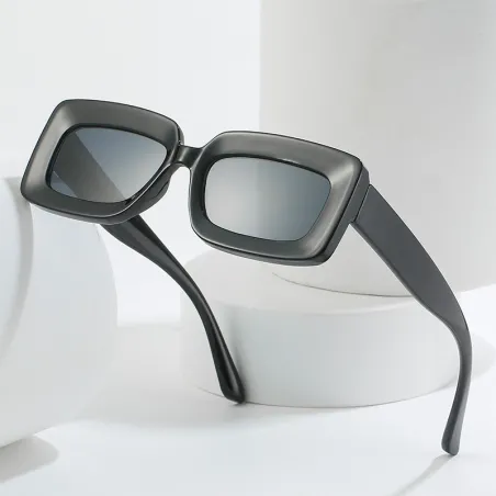 Rechteckige Vintage-Sonnenbrille - großer Rahmen