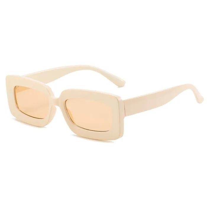 Rechteckige Vintage-Sonnenbrille - großer Rahmen