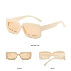 Rechteckige Vintage-Sonnenbrille - großer Rahmen