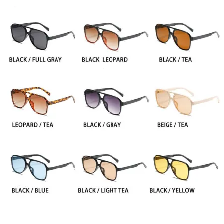 Trendige Vintage-Sonnenbrille - Oversized - Piloten-Stil - UV400