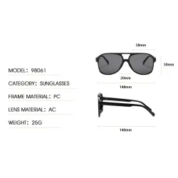 Trendige Vintage-Sonnenbrille - Oversized - Piloten-Stil - UV400