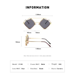 Geometrische Sonnenbrille – Steampunk-Stil – ausgehöhlter Metallrahmen – UV400 – Unisex