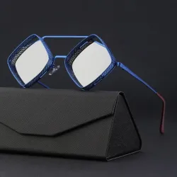 Geometrische Sonnenbrille – Steampunk-Stil – ausgehöhlter Metallrahmen – UV400 – Unisex