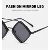 Geometrische Sonnenbrille – Steampunk-Stil – ausgehöhlter Metallrahmen – UV400 – Unisex